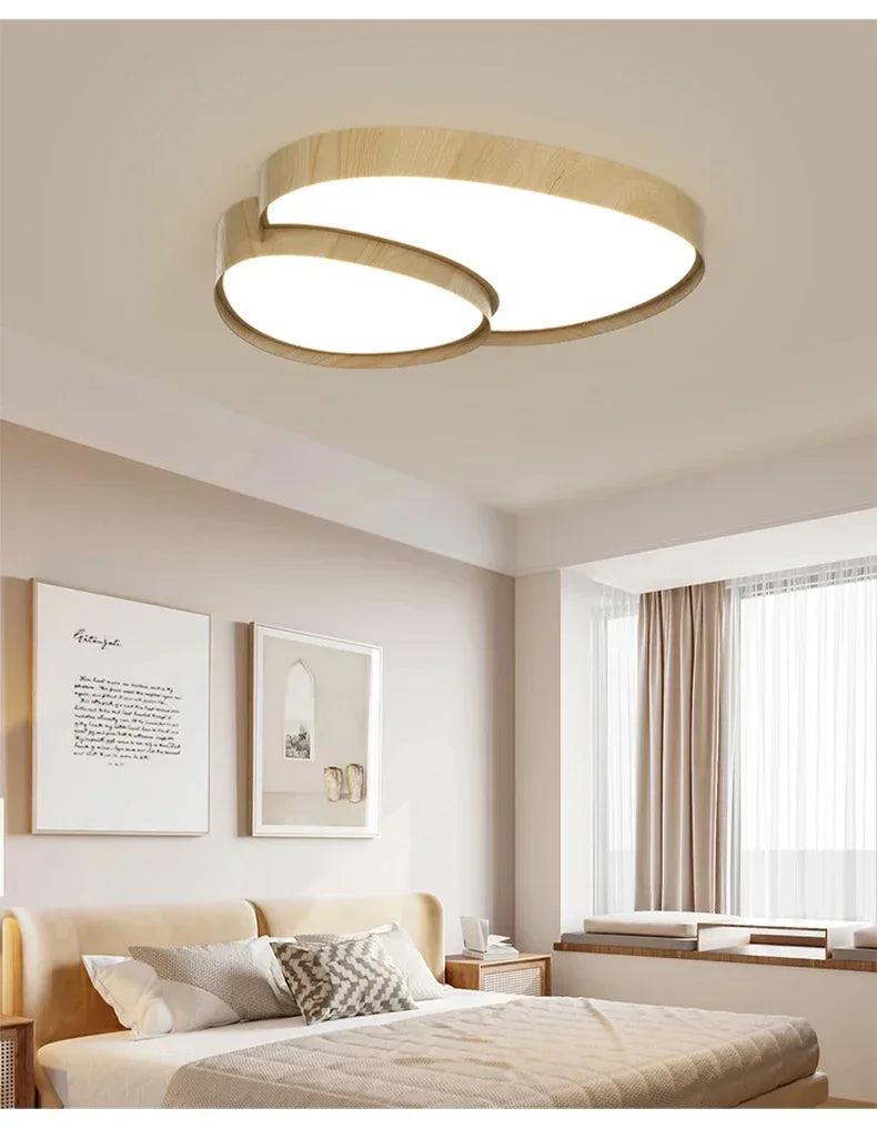 Creative Home Design Ceiling Light for Living Room Led Ceiling Lights Wooden House Lighting Fixture Creative Walnut ColorBedroom