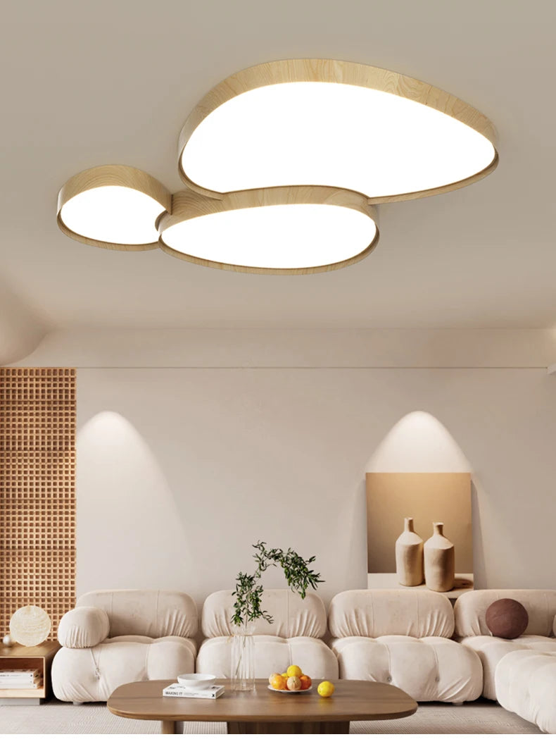 Creative Home Design Ceiling Light for Living Room Led Ceiling Lights Wooden House Lighting Fixture Creative Walnut ColorBedroom