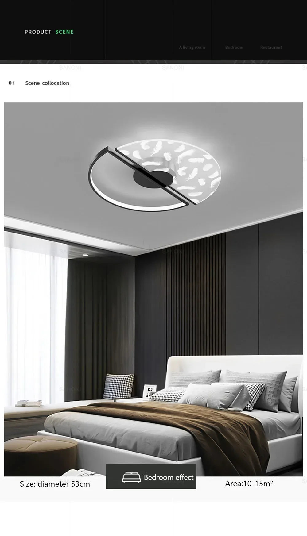 Bedroom ceiling light, simple modern master bedroom light, Nordic light luxury, creative, warm and romantic