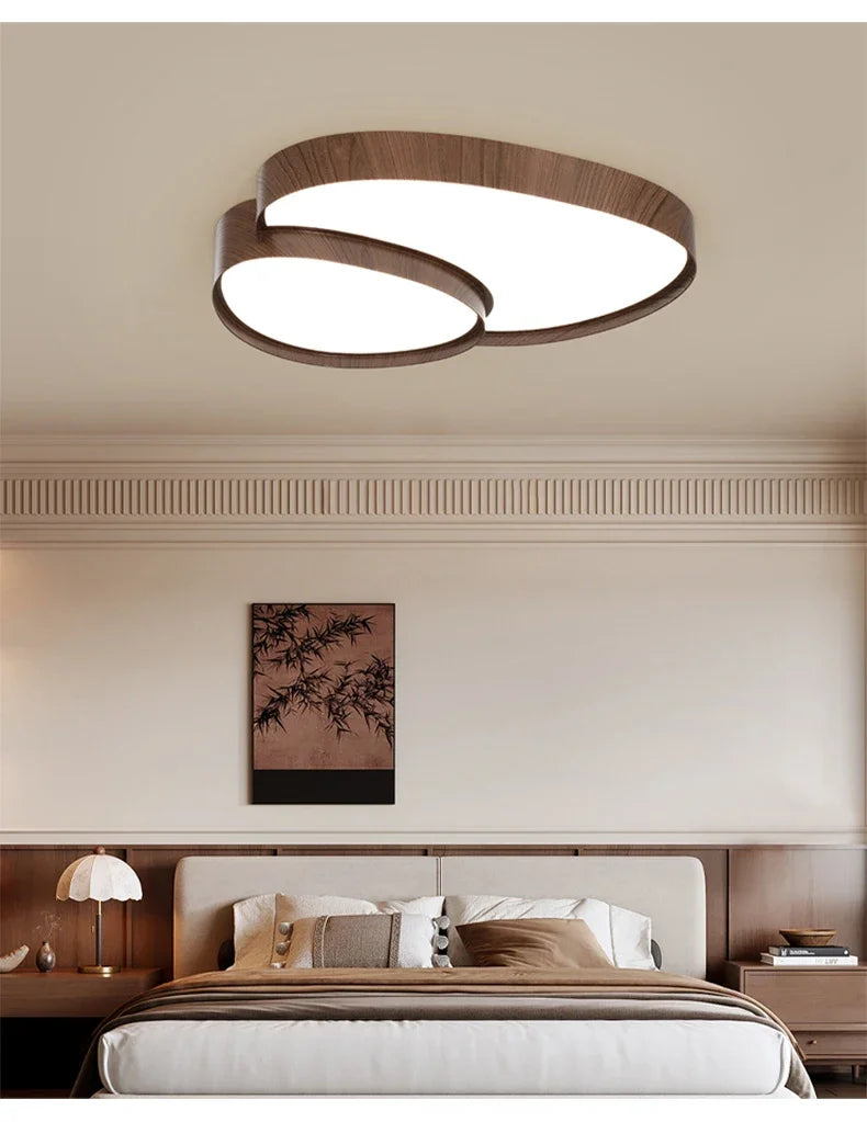 Creative Home Design Ceiling Light for Living Room Led Ceiling Lights Wooden House Lighting Fixture Creative Walnut ColorBedroom