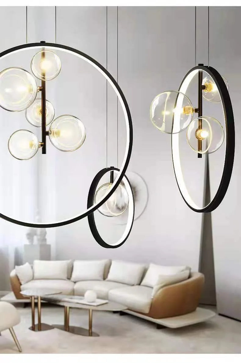 Bar counter restaurant pendant lights designer model modern Nordic lamp simple coffee shop bubble staircase bedroom bedside lamp