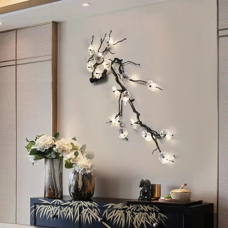 All Copper Decorative Wall Lamp Living Room Background Luxurious Crystal Wall Lamp Corridor Mural Lighting Fixture