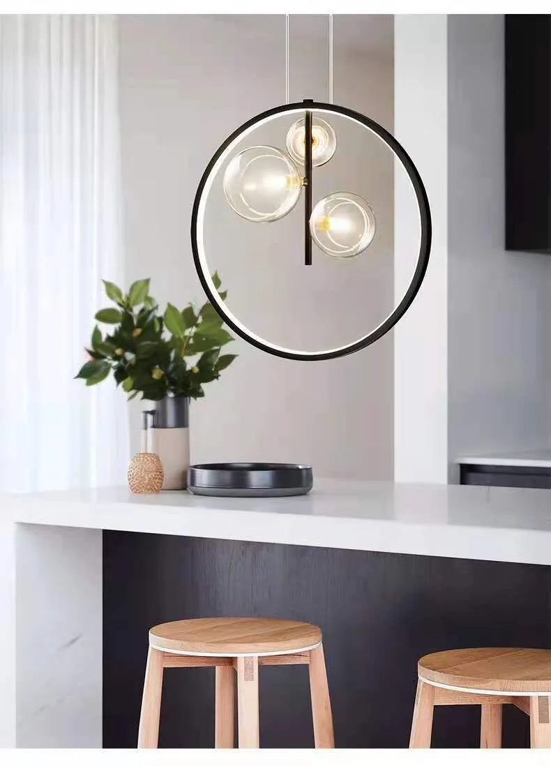 Bar counter restaurant pendant lights designer model modern Nordic lamp simple coffee shop bubble staircase bedroom bedside lamp