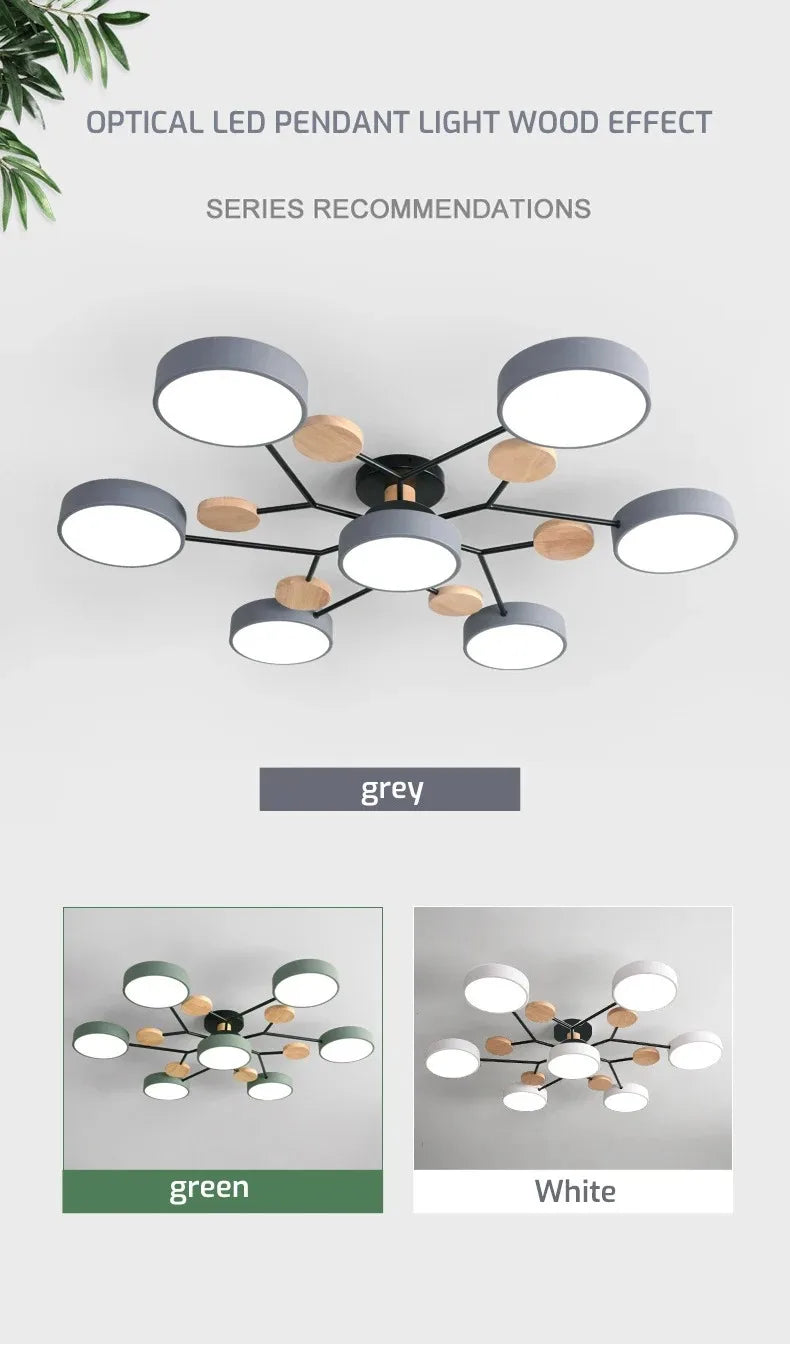 LED Chandelier with 3 Different Colors Suitable for Living Room Bedroom Hotel apartment Study Home Decoration Indoor Lighting