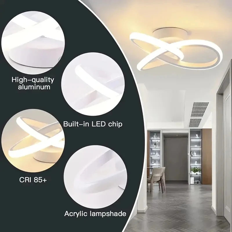 25cm LED Strip Aisle Ceiling Lights Iron corridor light 110-260V Modern 3 Color Balcony Entrance Staircase Home Decor Fixtures