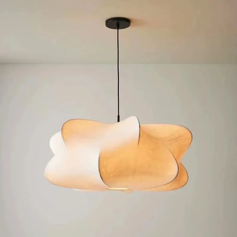 Japanese-style Special-shaped Silk Pendant Lights Creative Design Wabi Sabi Living Room Restaurant Bedroom Office Hanging Lamps