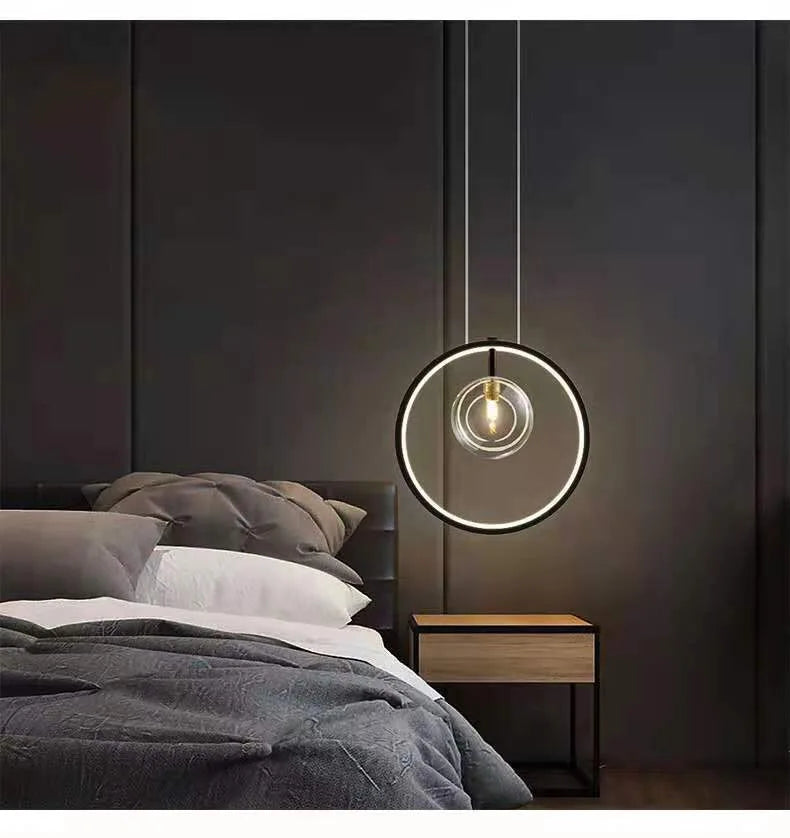 Bar counter restaurant pendant lights designer model modern Nordic lamp simple coffee shop bubble staircase bedroom bedside lamp